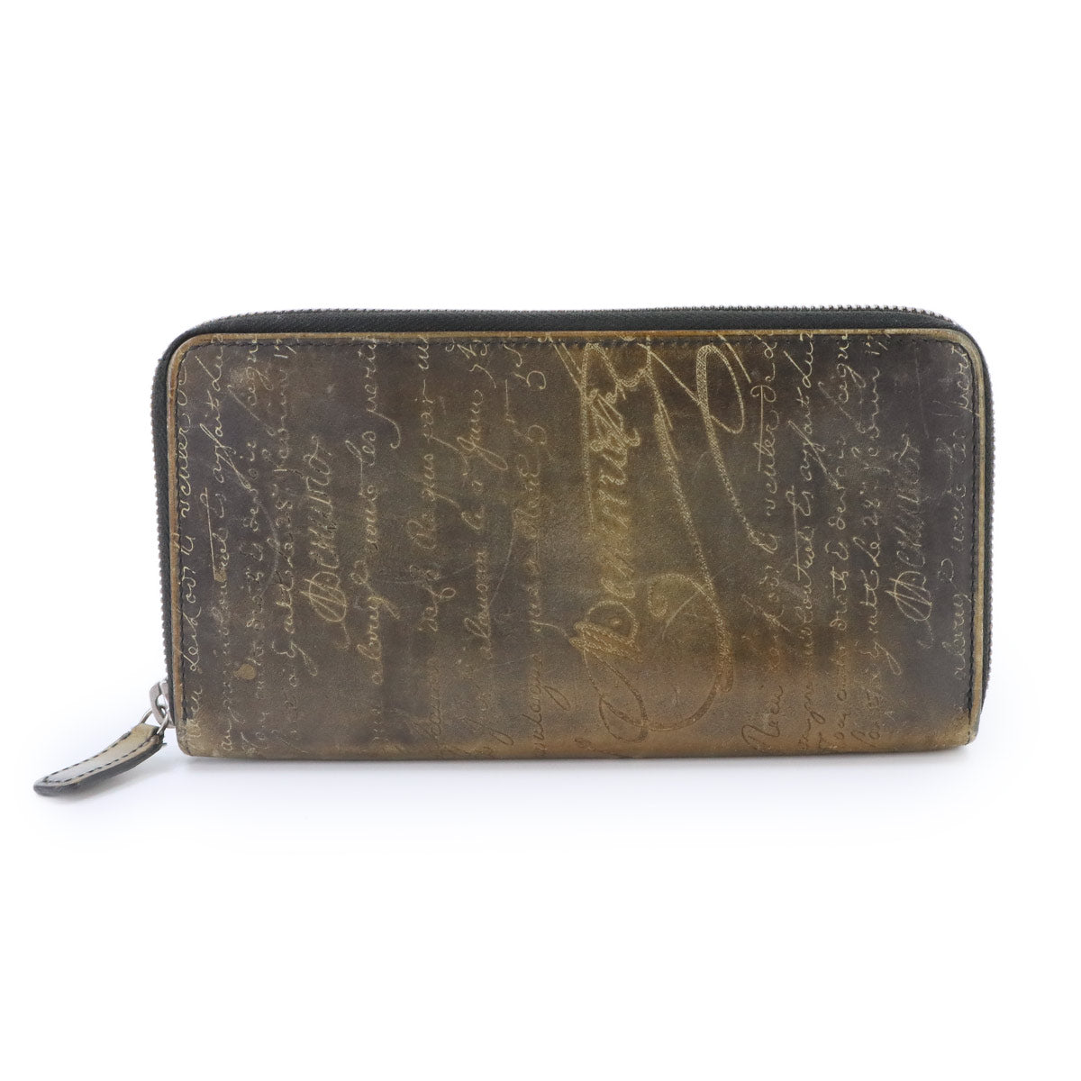 Calligraphy Itauba Long Wallet Venezia Leather Brown Black