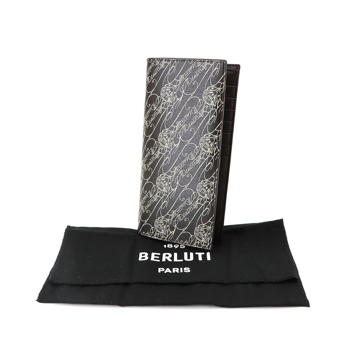 Buddy Long Wallet Toile Marbeuf Canvas Leather Dark brown