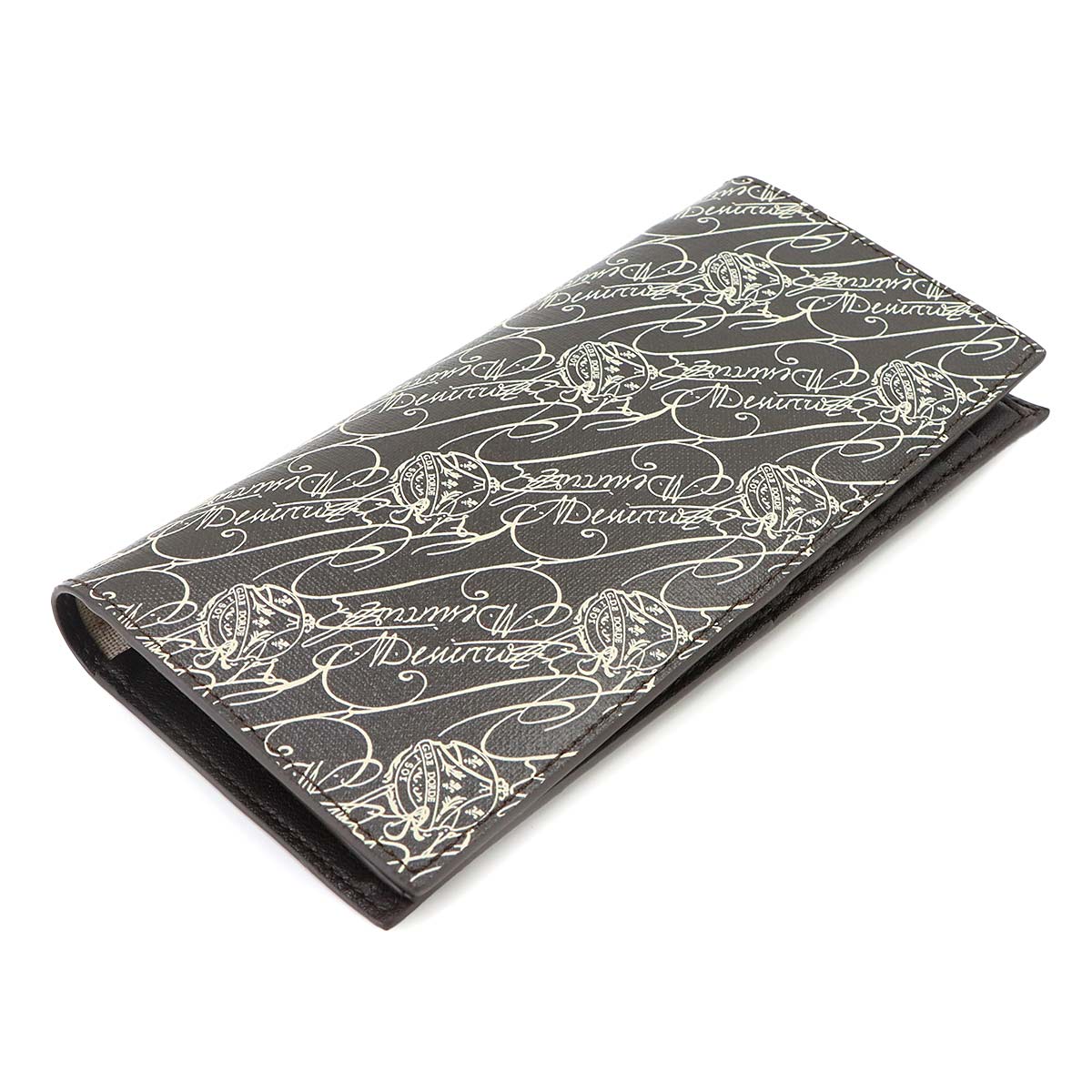 Buddy Long Wallet Toile Marbeuf Canvas Leather Dark brown