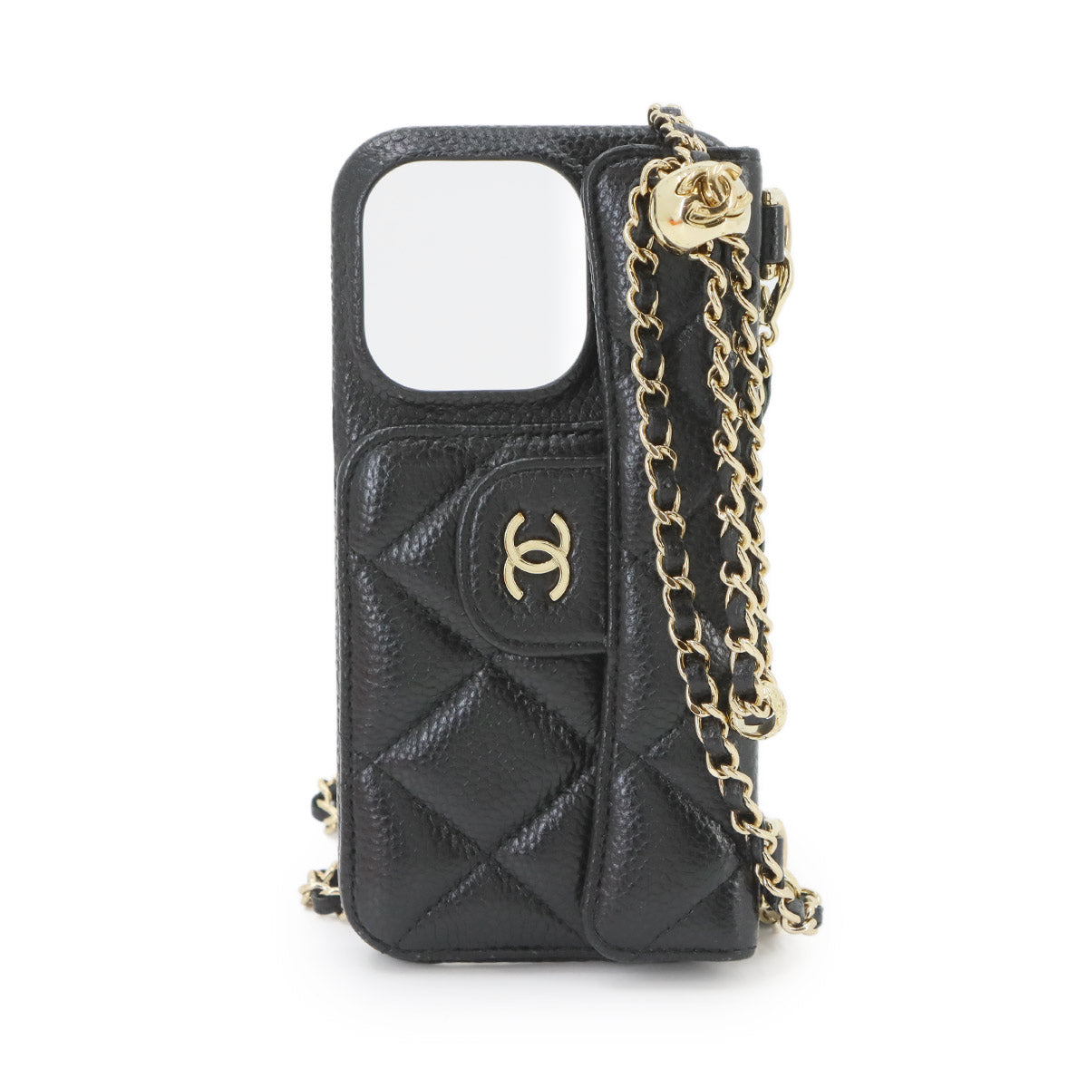 Matelasse iPhone 14 PRO Case Leather Black