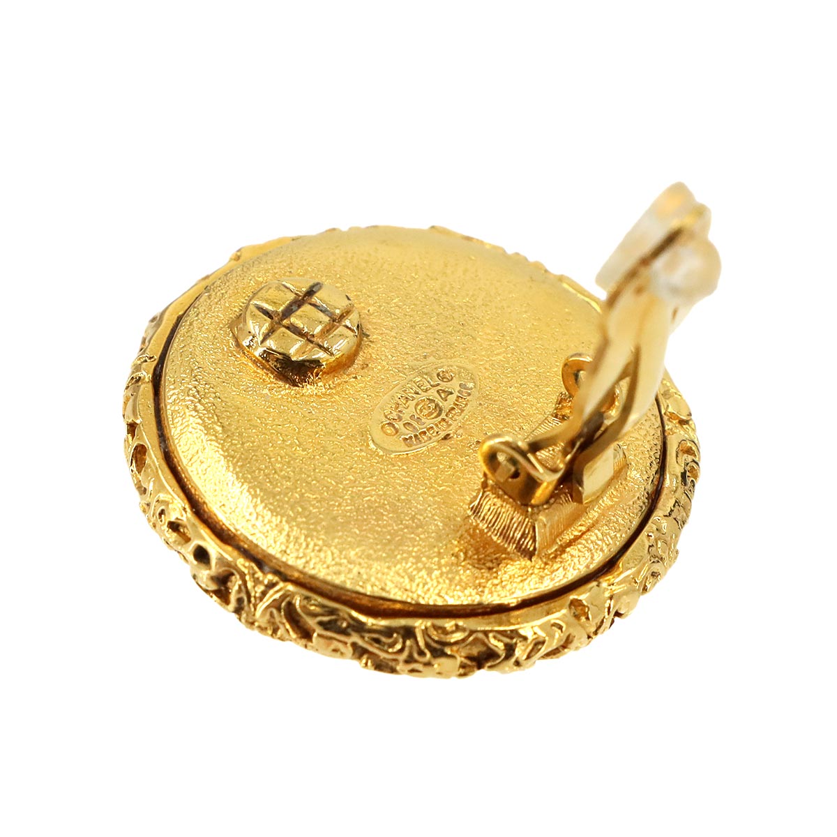Coco Earrings Round type Gold Vintage Accessory