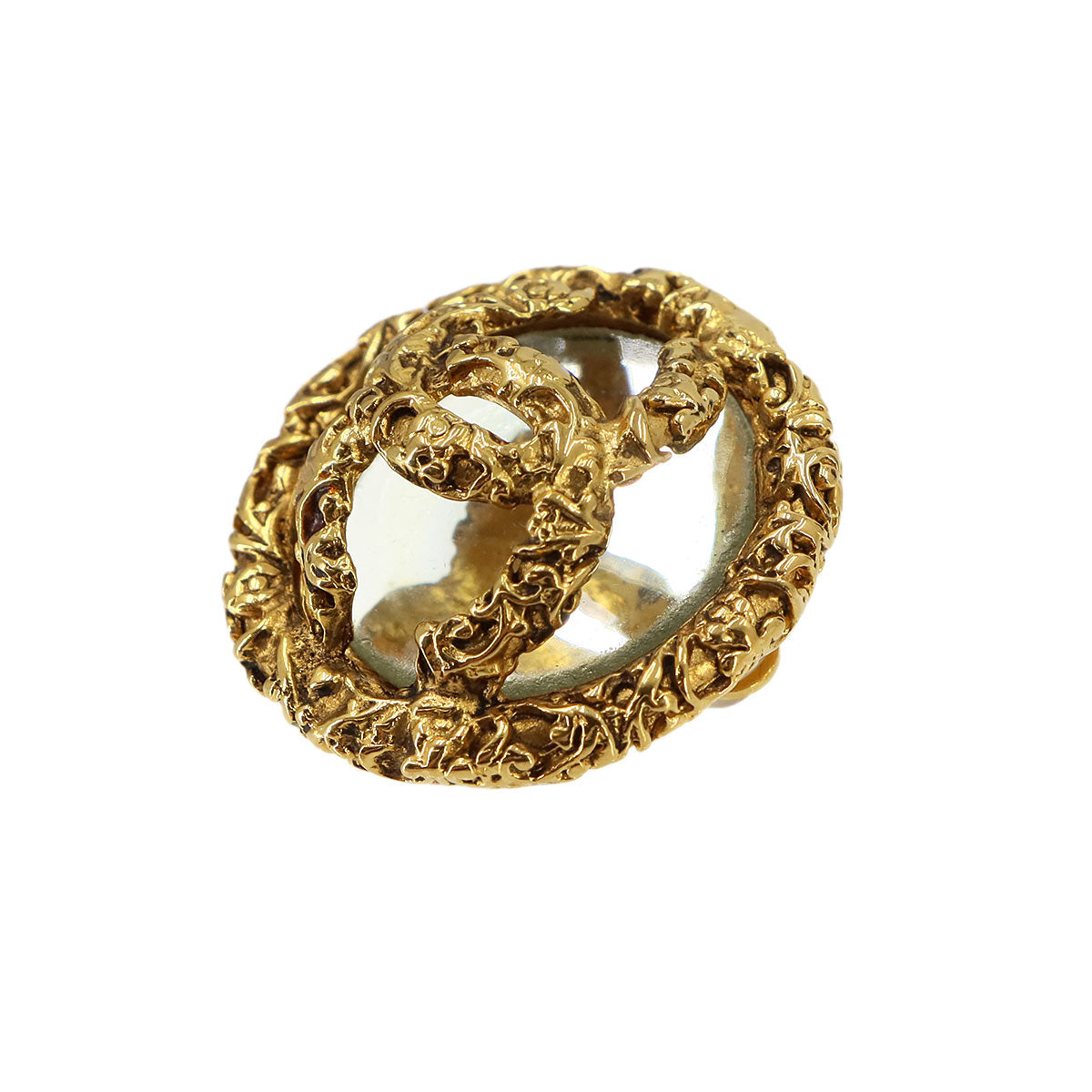Coco Earrings Round type Gold Vintage Accessory