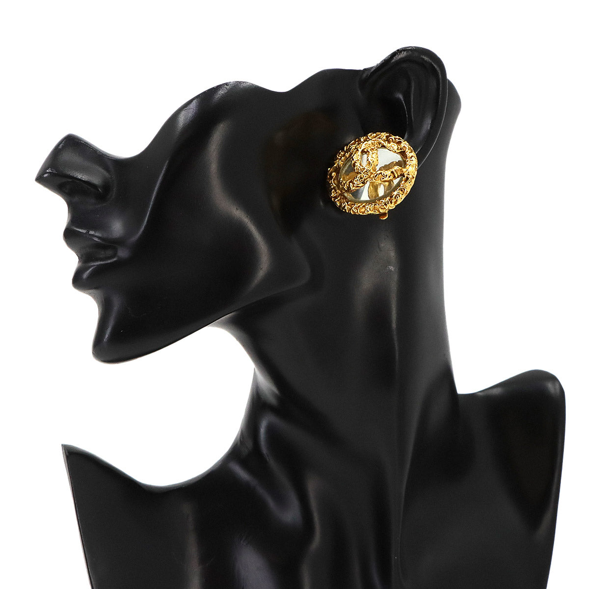 Coco Earrings Round type Gold Vintage Accessory