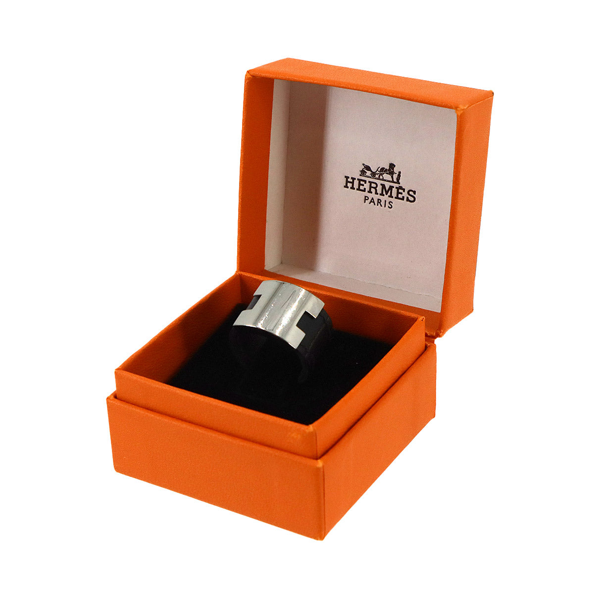 Roulis Ring Leather Metal Black Silver S Accessory