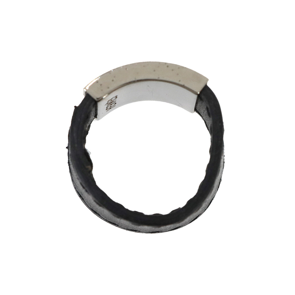 Roulis Ring Leather Metal Black Silver S Accessory
