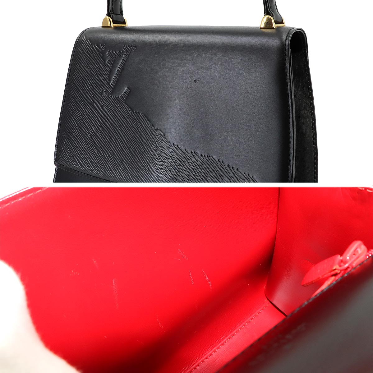 Egee Opera Athens Hand Bag Leather Noir M63902 Vintage