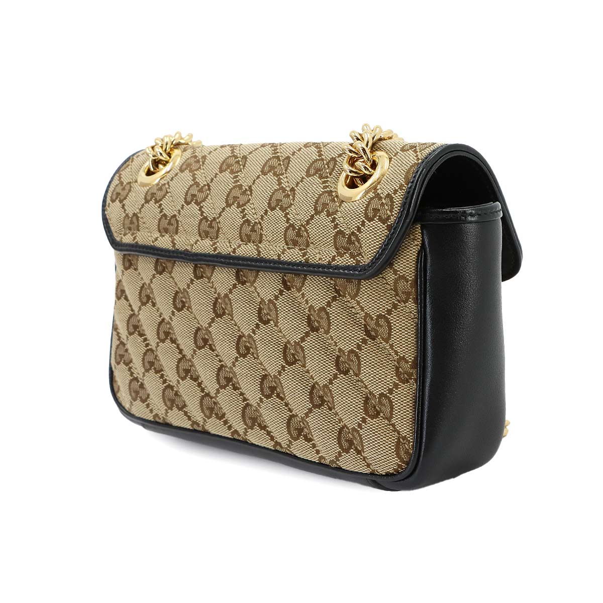 GG Marmont Small Shoulder Bag GG Canvas Leather Beige 446744