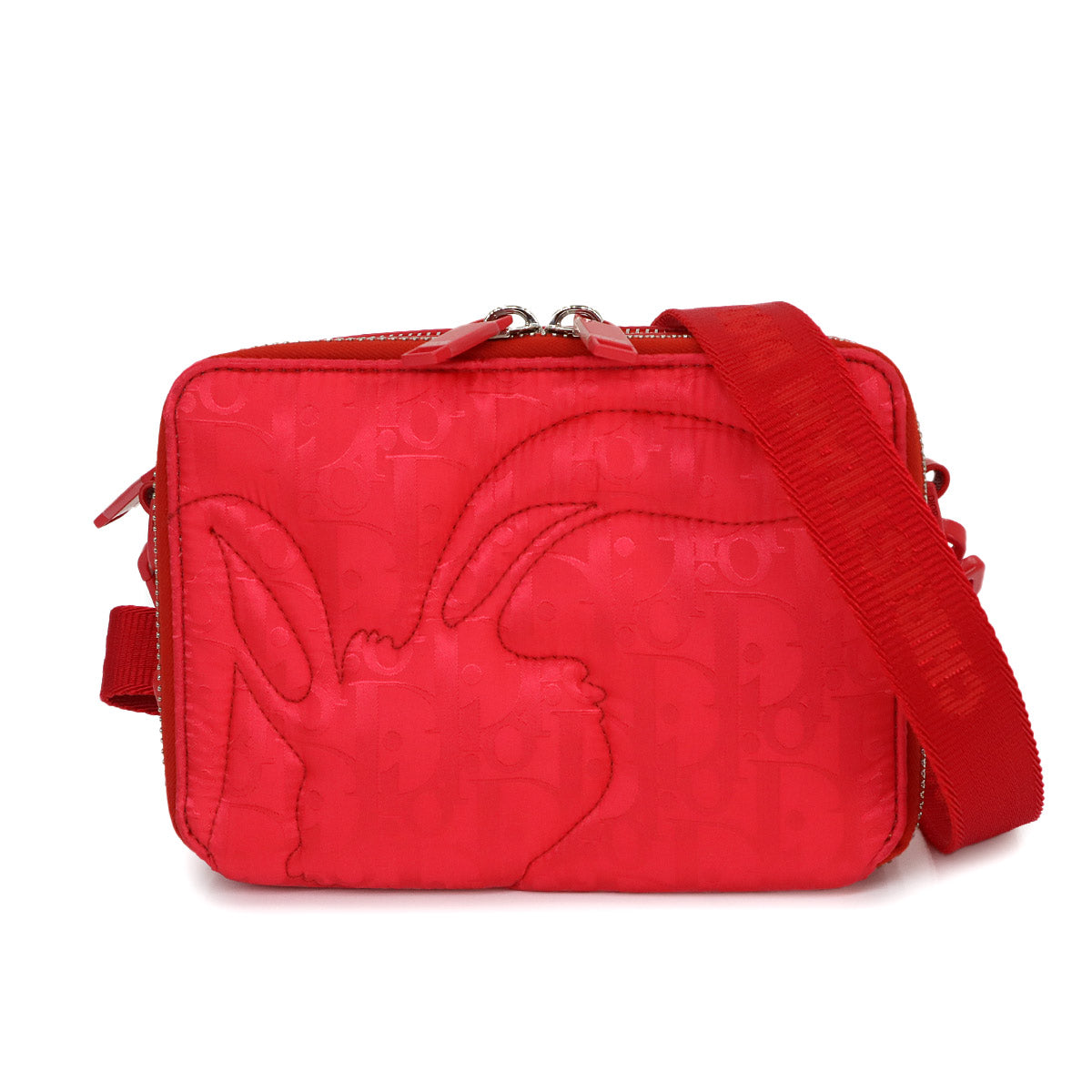 ERL Collab Mirage Quilting Shoulder Bag Nylon Red Purse