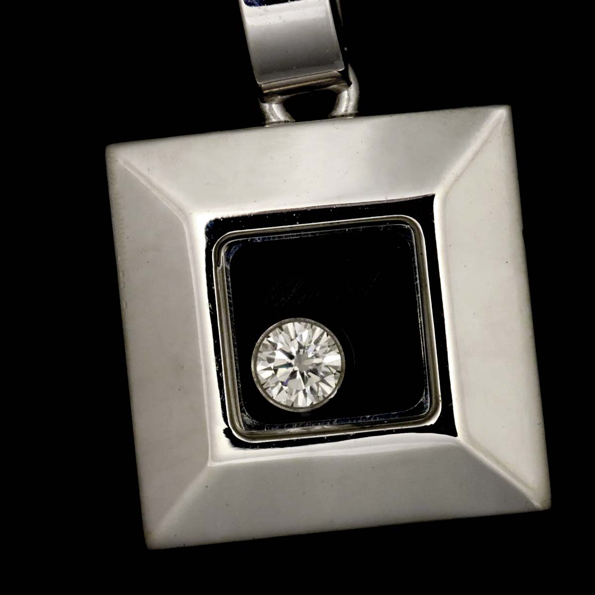 Happy Diamond Square Necklace 18K White Gold 750