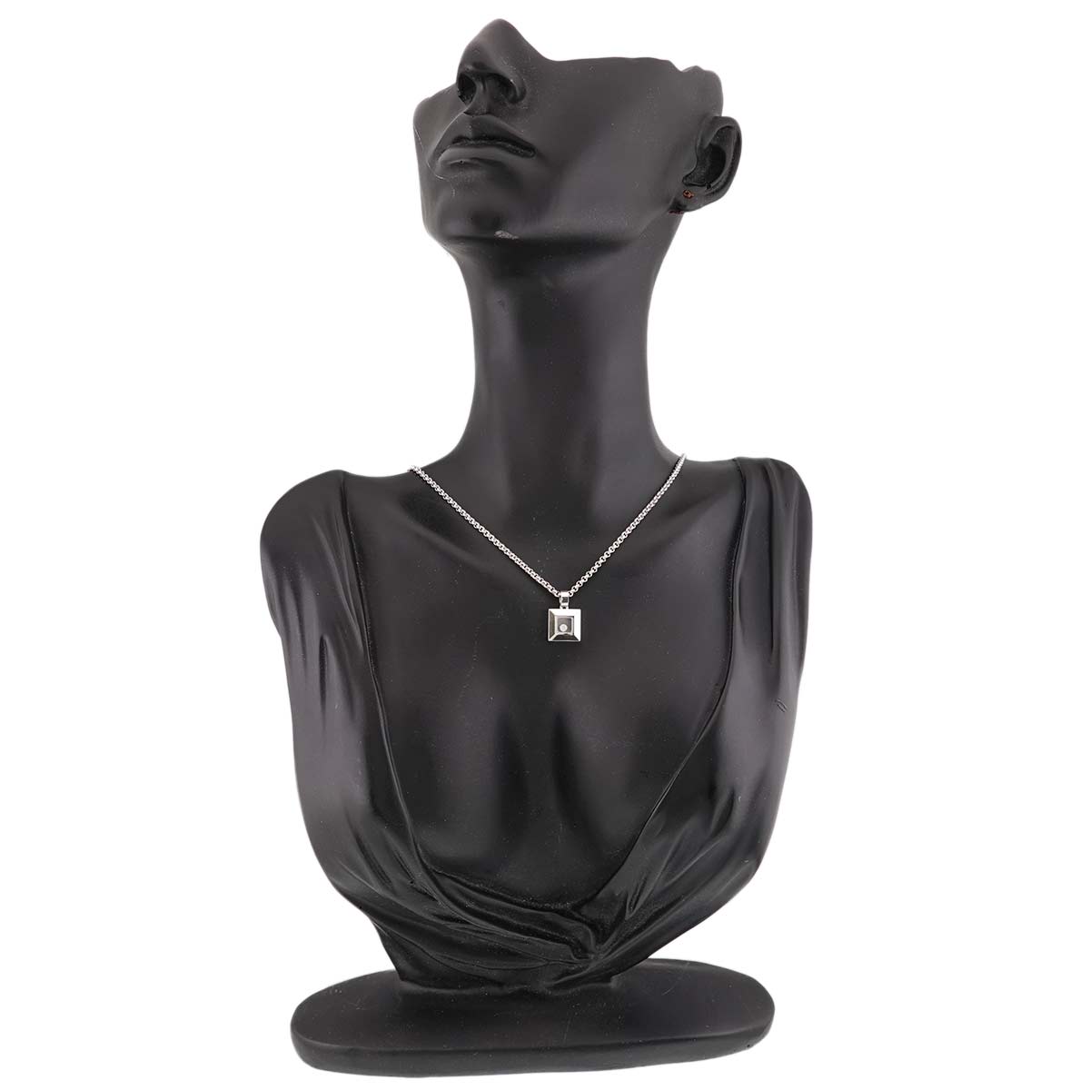 Happy Diamond Square Necklace 18K White Gold 750