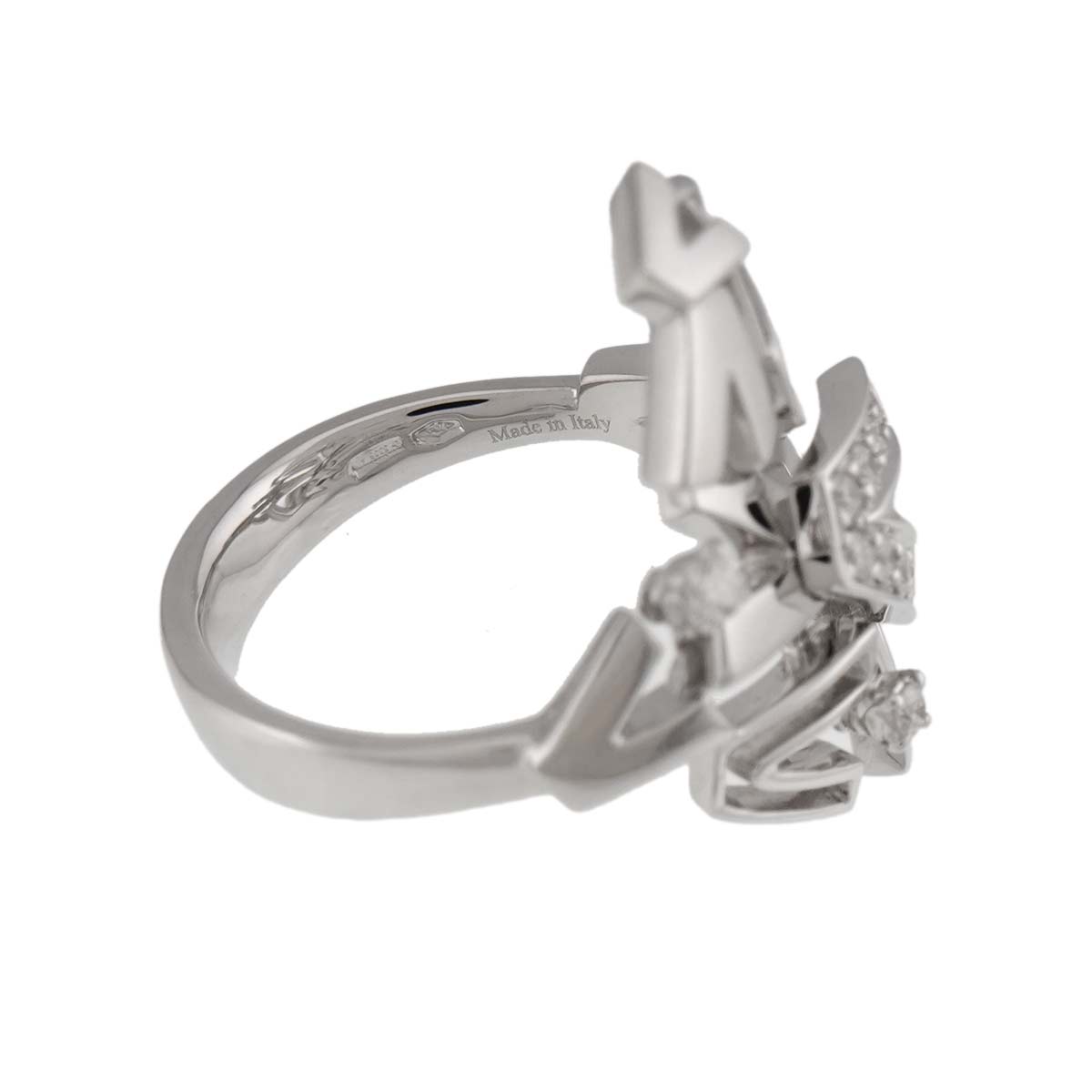 Diamond Ring 18K White Gold 750 size8.75(US)