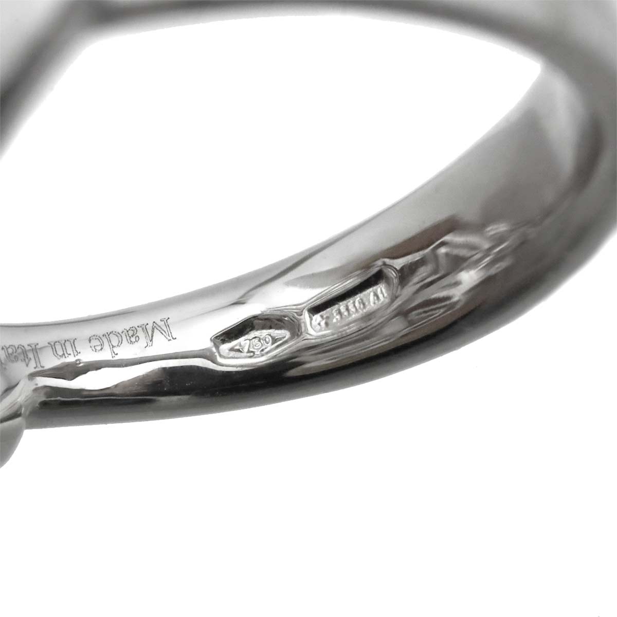Diamond Ring 18K White Gold 750 size8.75(US)