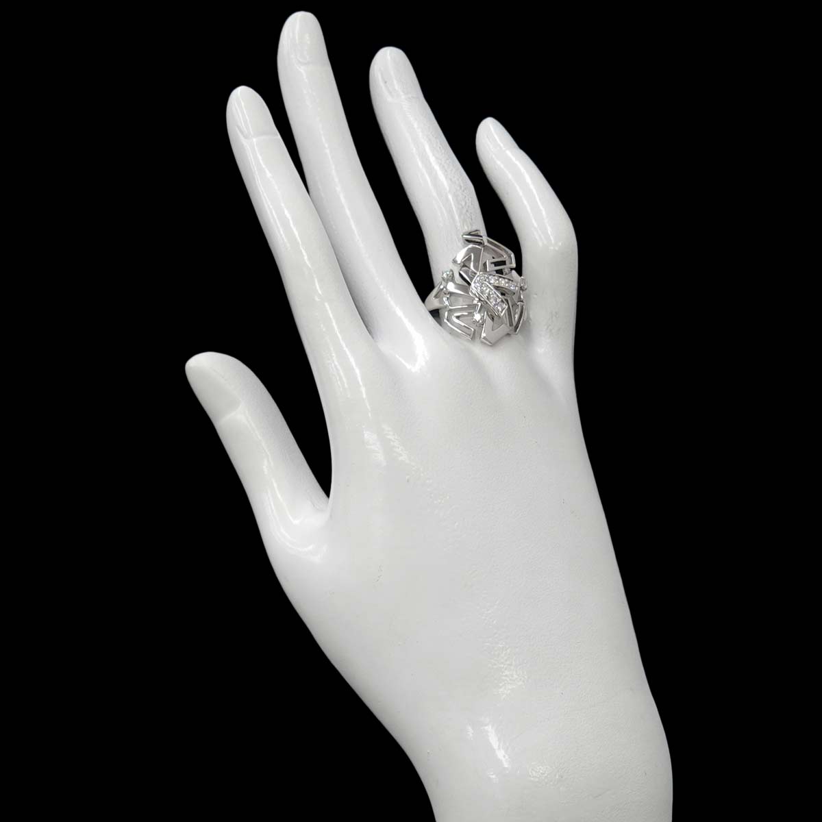 Diamond Ring 18K White Gold 750 size8.75(US)