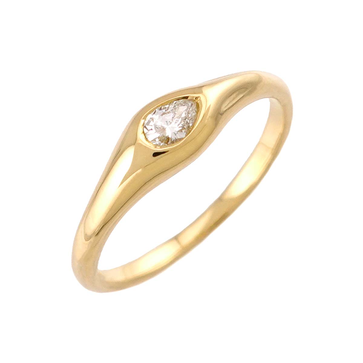 Diamond 1P Ring 18K Yellow Gold 750 Size3.75-4(US)