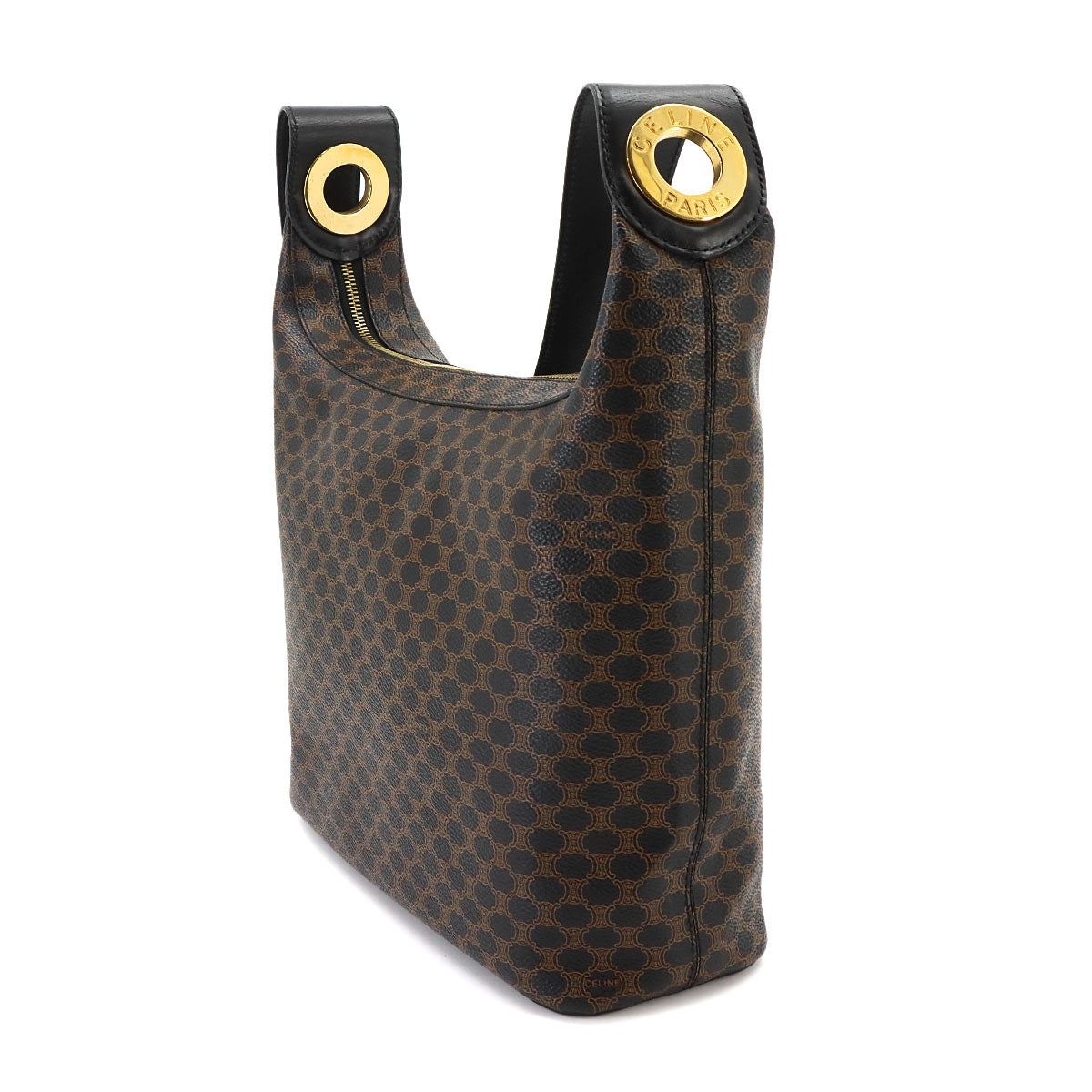 Macadam Shoulder Bag PVC Leather Black Brown Vintage Purse