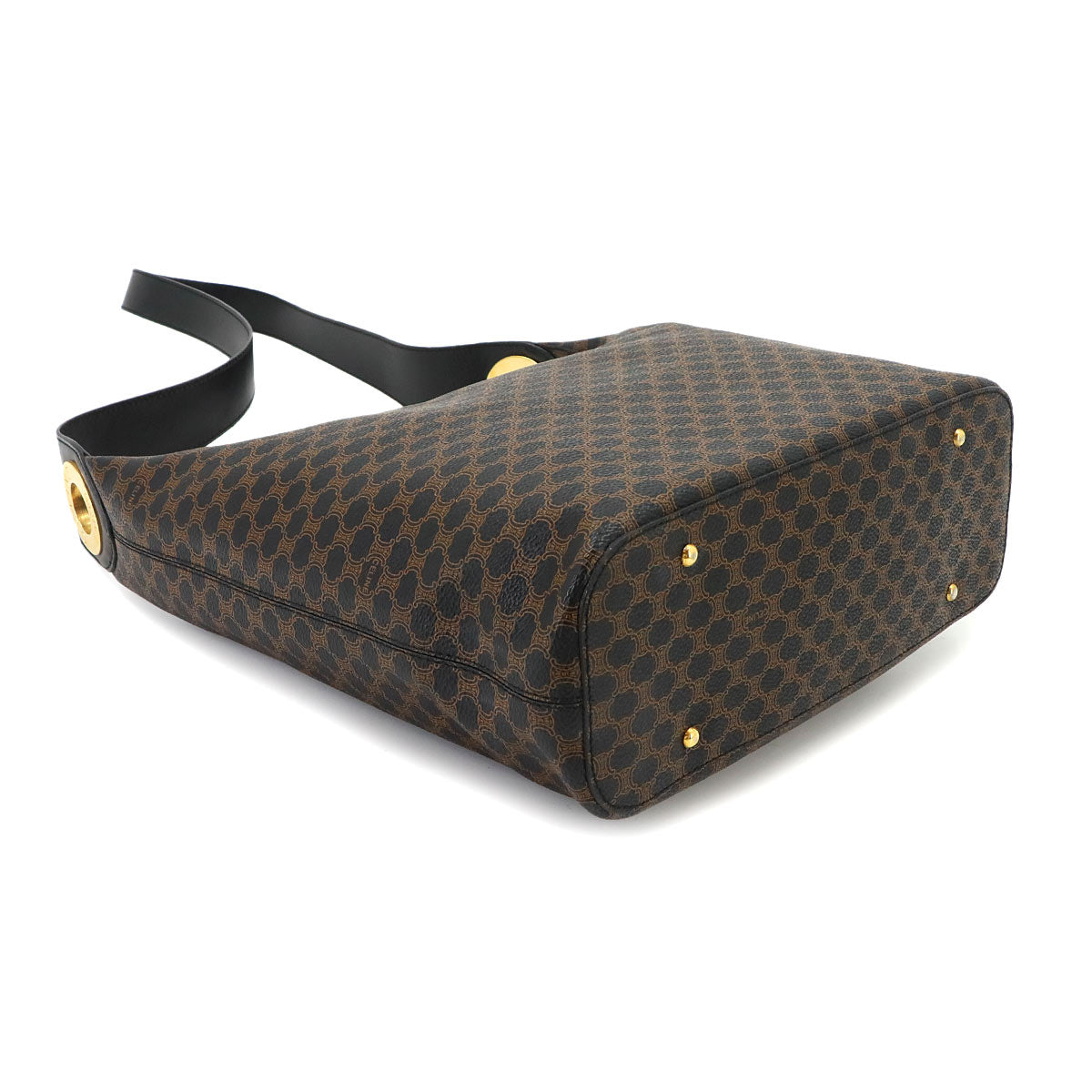 Macadam Shoulder Bag PVC Leather Black Brown Vintage Purse
