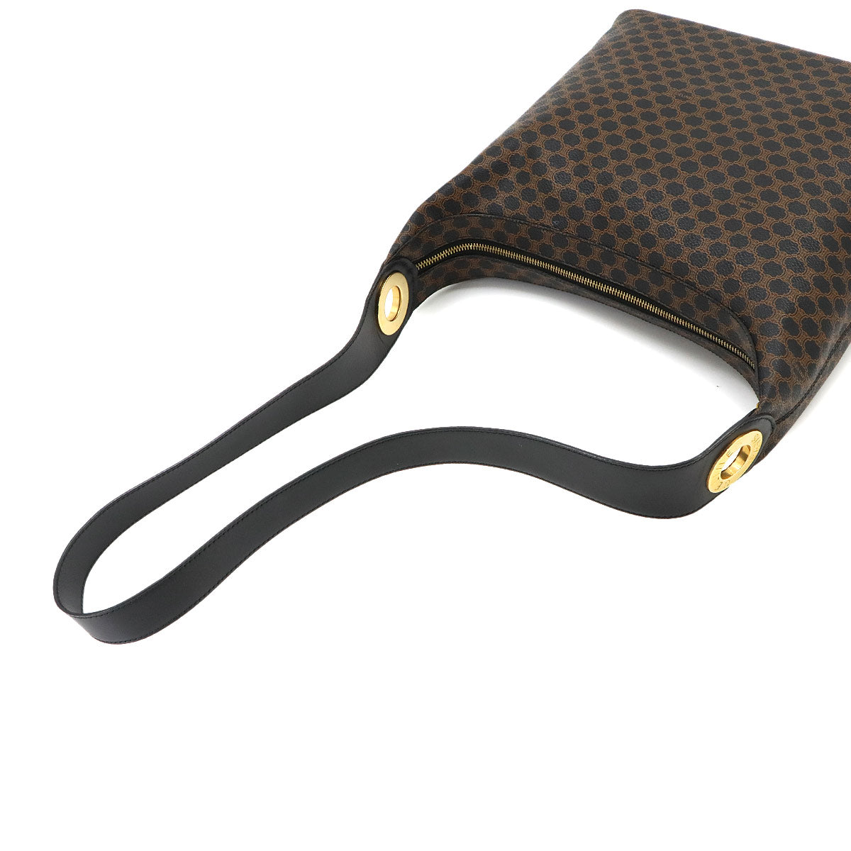 Macadam Shoulder Bag PVC Leather Black Brown Vintage Purse