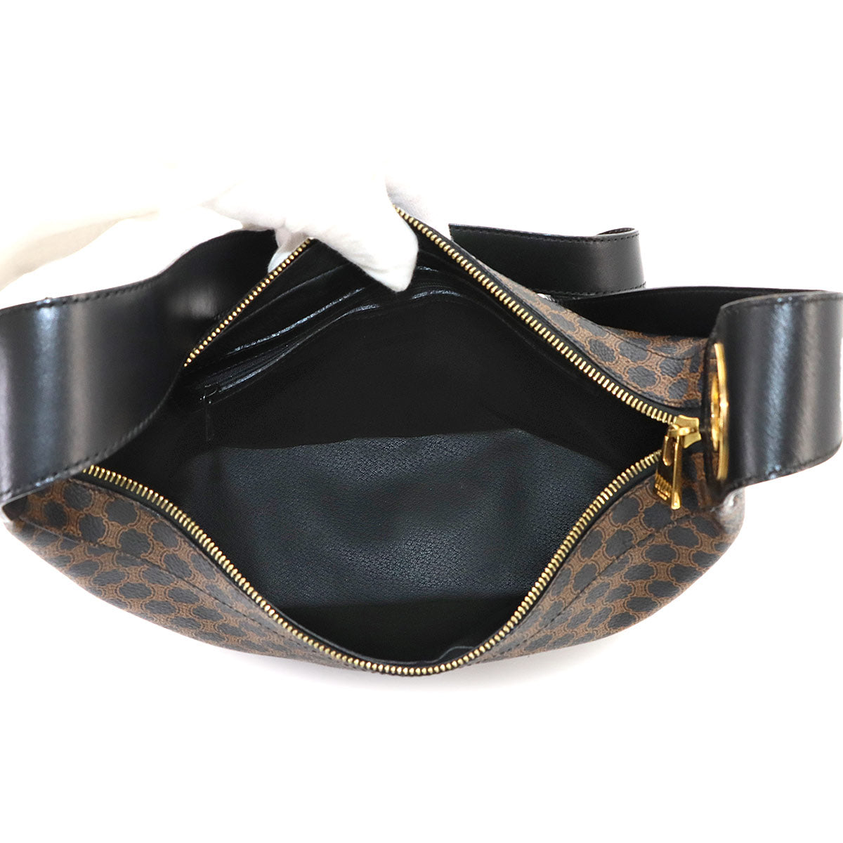 Macadam Shoulder Bag PVC Leather Black Brown Vintage Purse