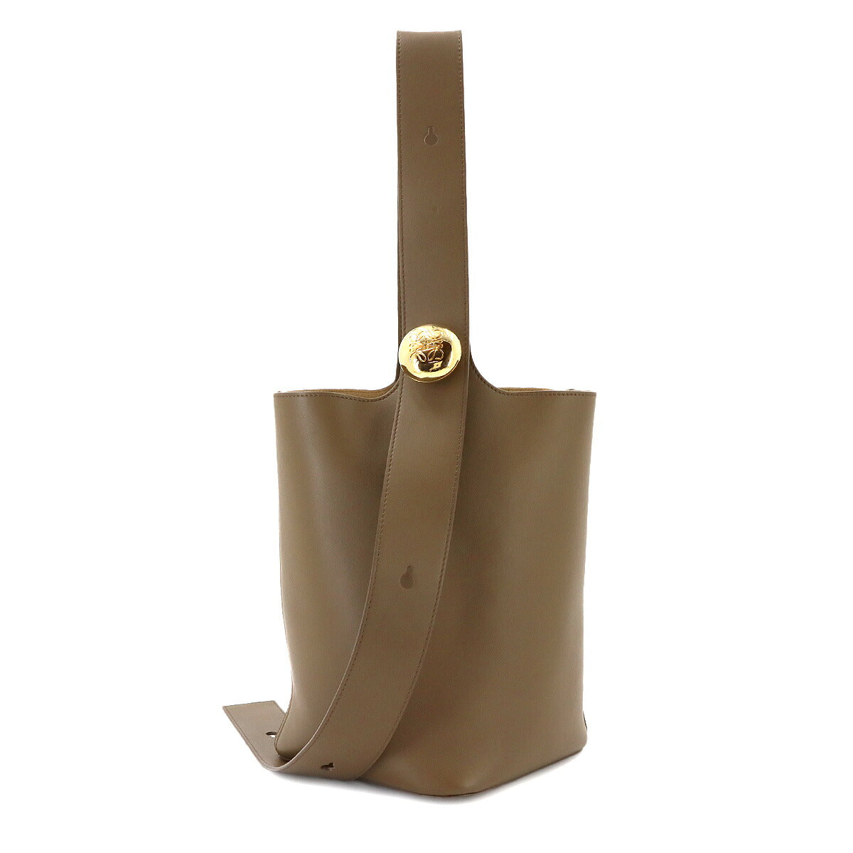 Pebble Bucket Bag Medium Hand Shoulder Bag Leather Brown