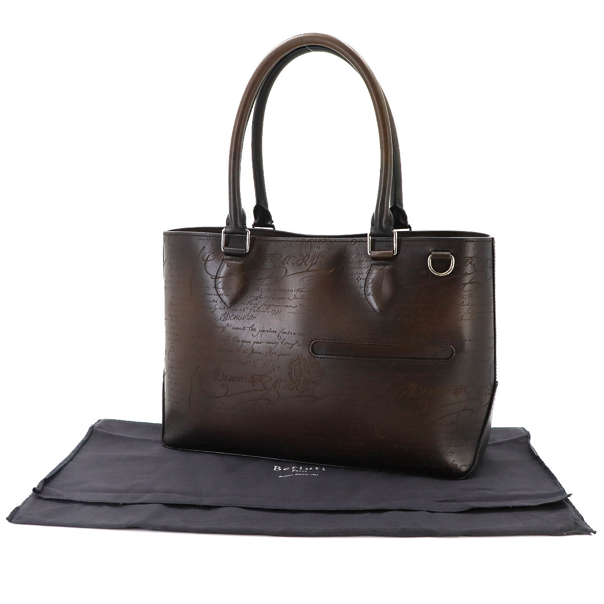 Calligraphy Toujours Tote Bag Venezia Leather Dark Brown