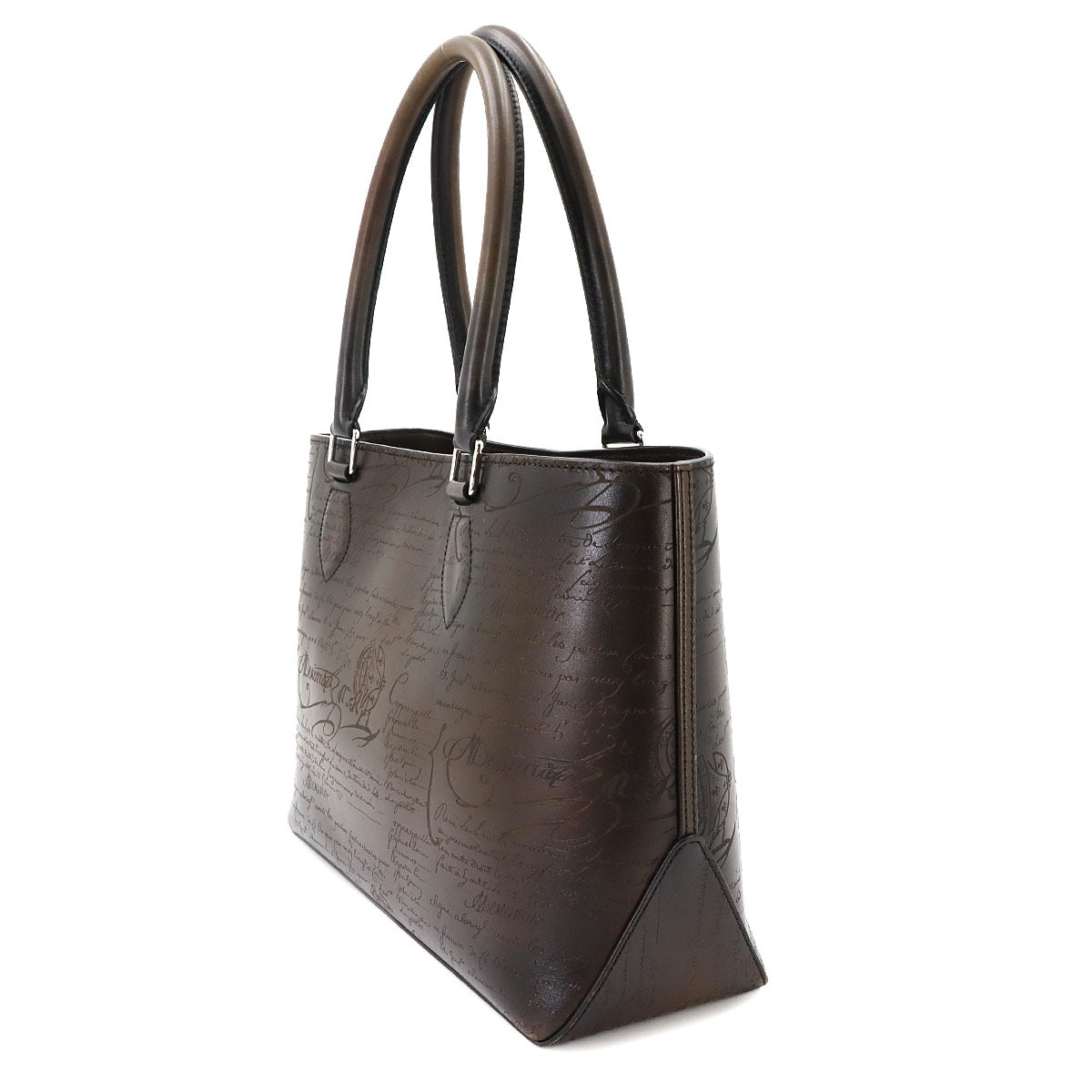 Calligraphy Toujours Tote Bag Venezia Leather Dark Brown