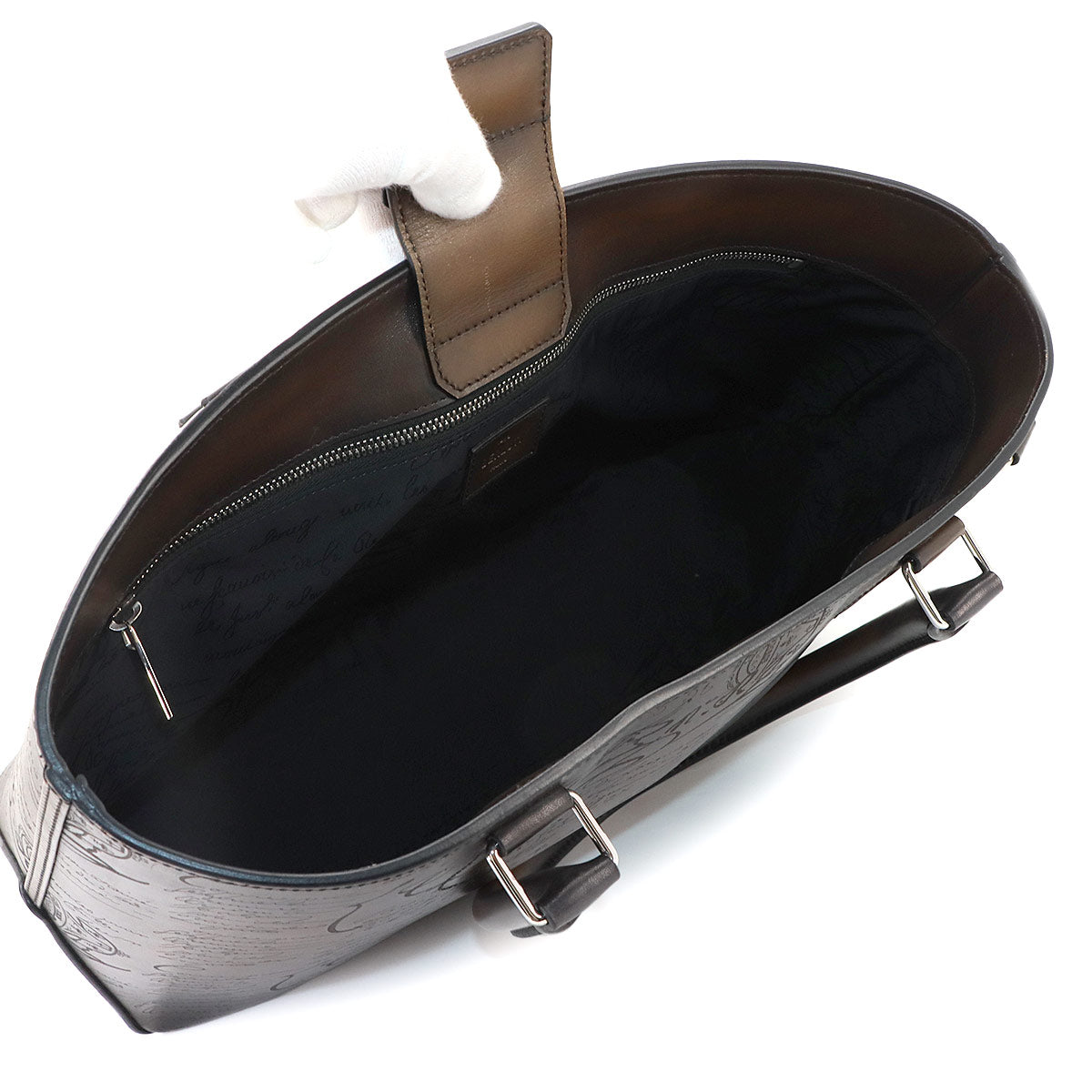 Calligraphy Toujours Tote Bag Venezia Leather Dark Brown