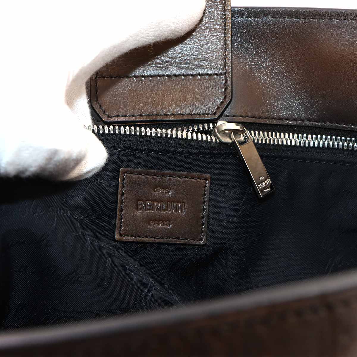 Calligraphy Toujours Tote Bag Venezia Leather Dark Brown