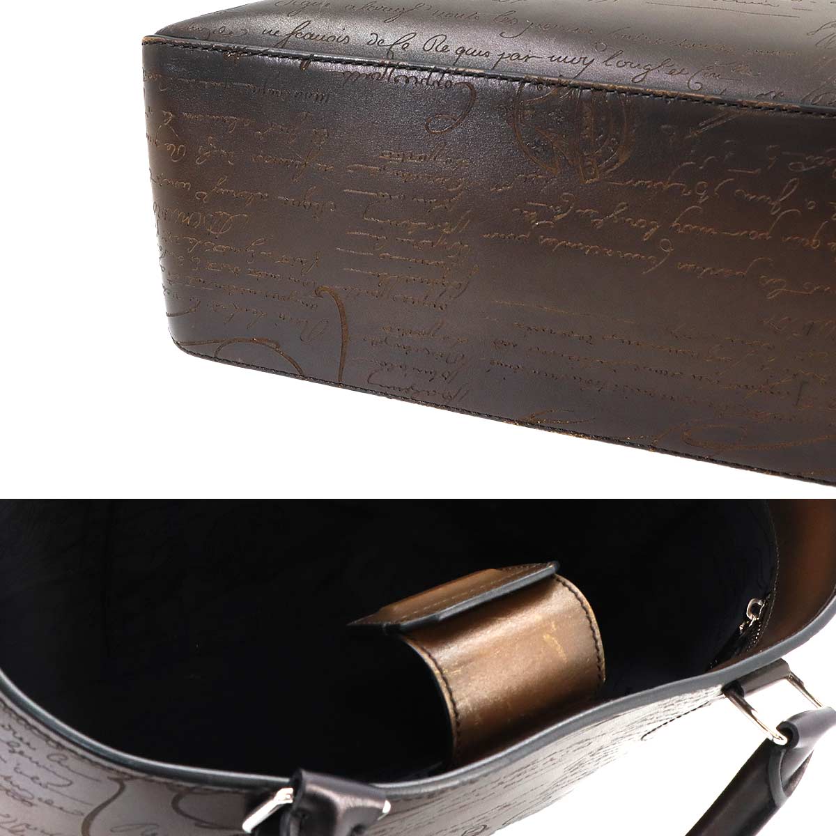Calligraphy Toujours Tote Bag Venezia Leather Dark Brown