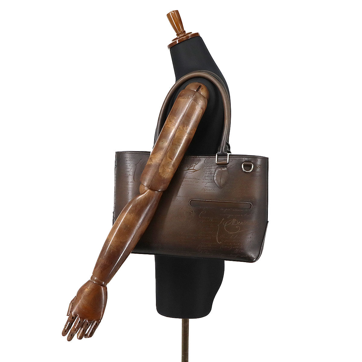 Calligraphy Toujours Tote Bag Venezia Leather Dark Brown