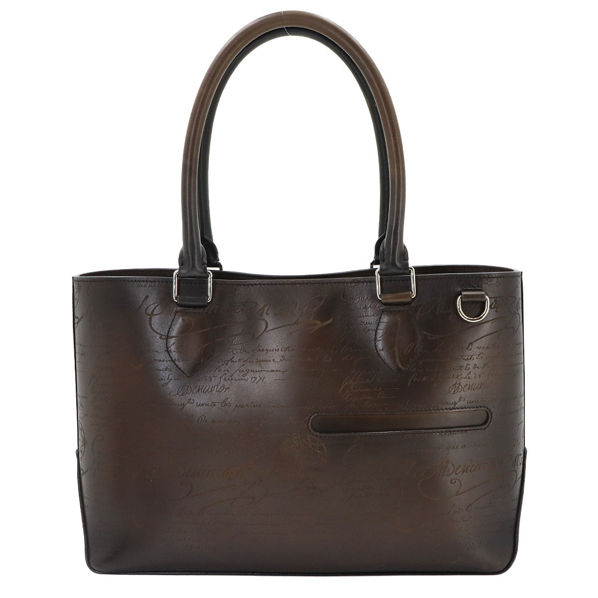 Calligraphy Toujours Tote Bag Venezia Leather Dark Brown
