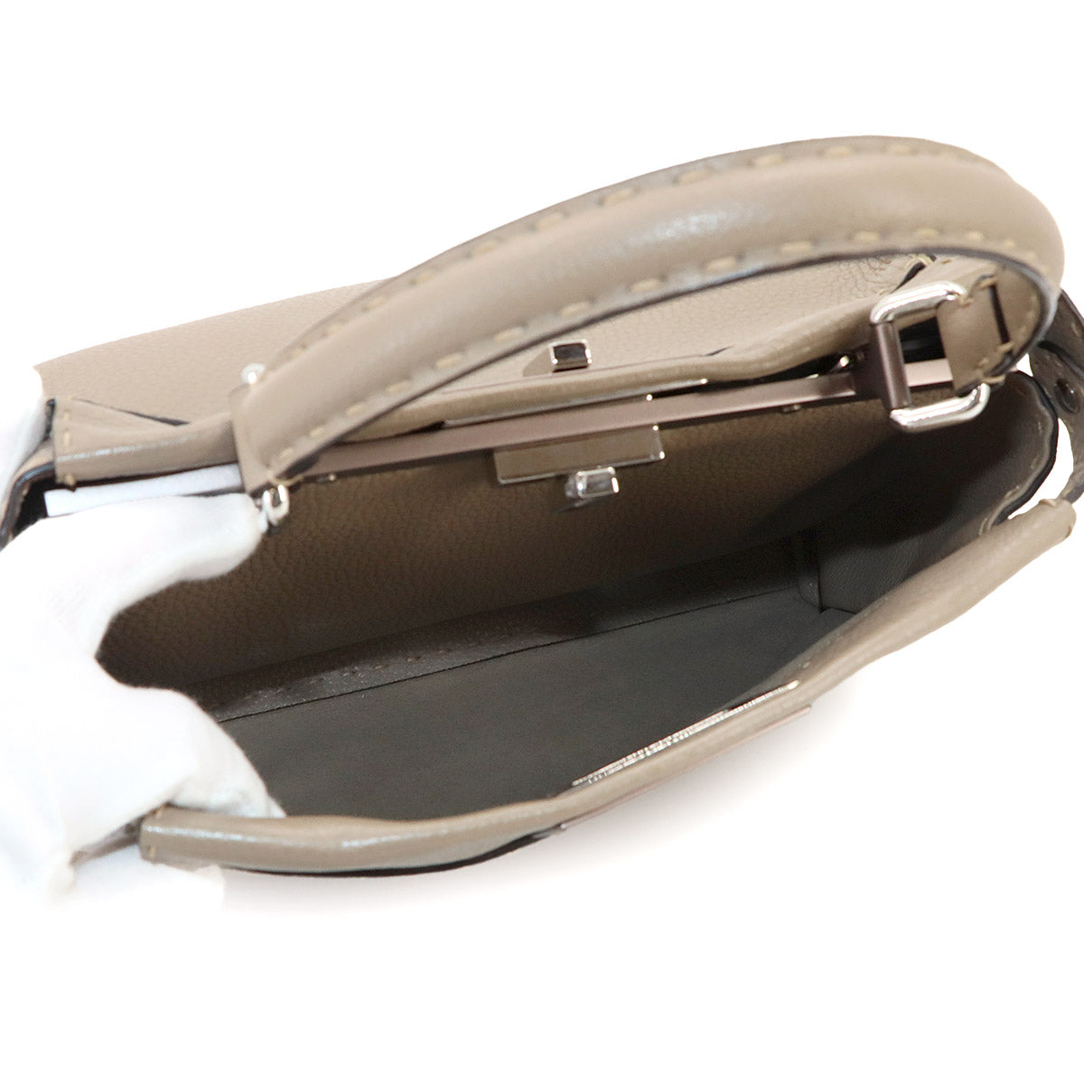 Selleria Peekaboo Regular Hand Shoulder Bag Leather Beige 8BN290