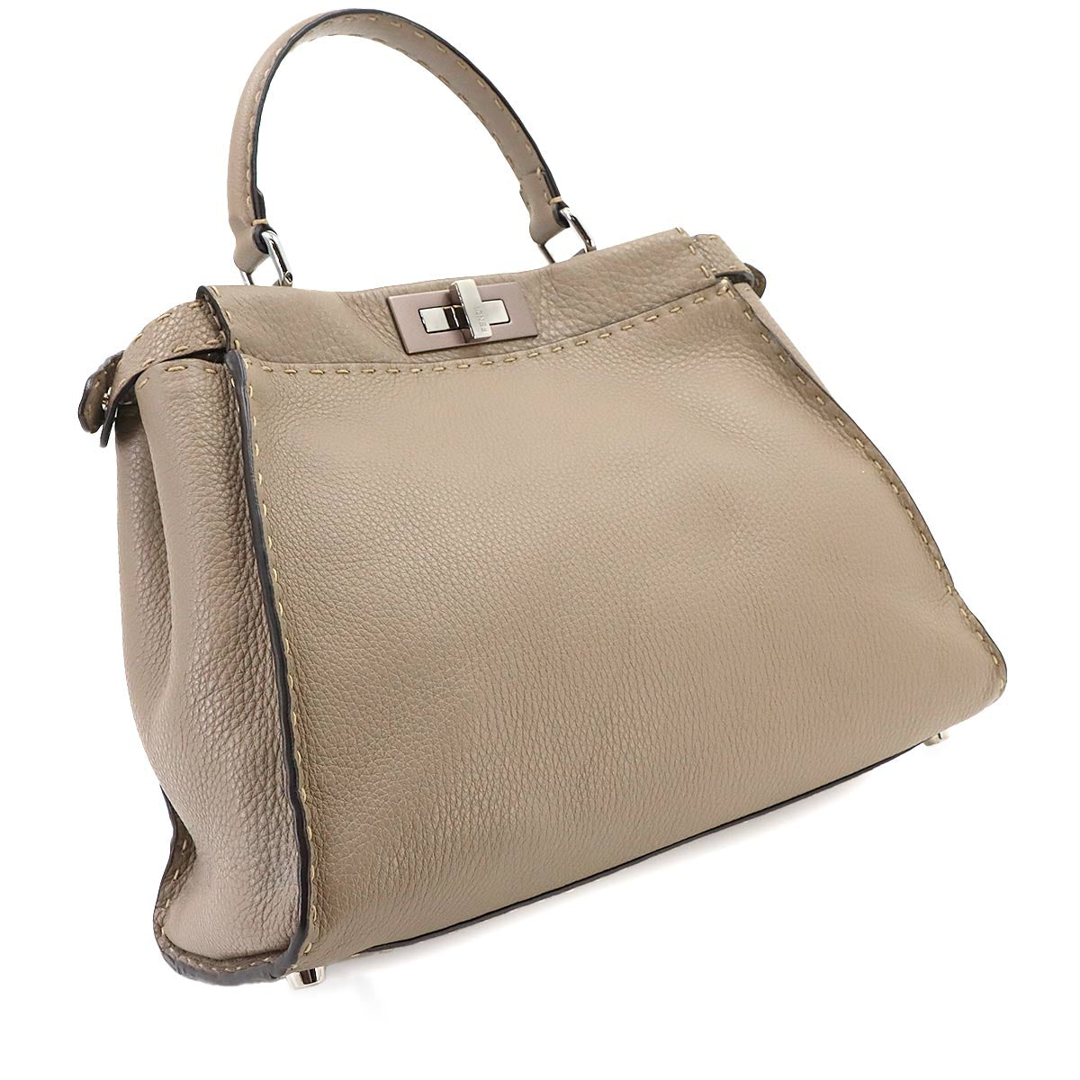 Selleria Peekaboo Regular Hand Shoulder Bag Leather Beige 8BN290