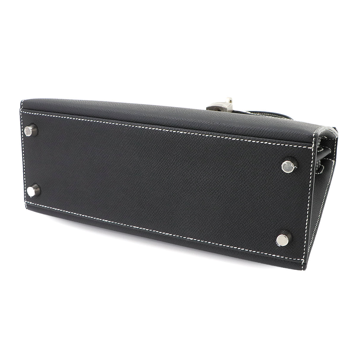 Kelly 25 Hand Shoulder Bag Veau Epsom Black Craie