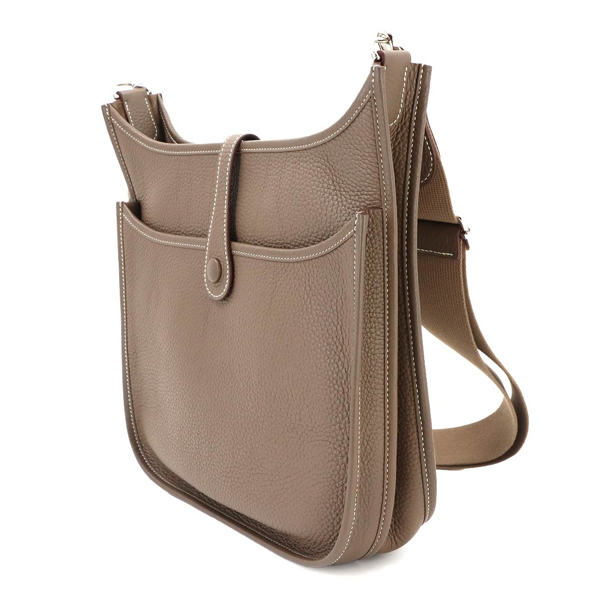 Everlyne 3 PM Shoulder Bag Taurillon Clemence Etoupe Purse