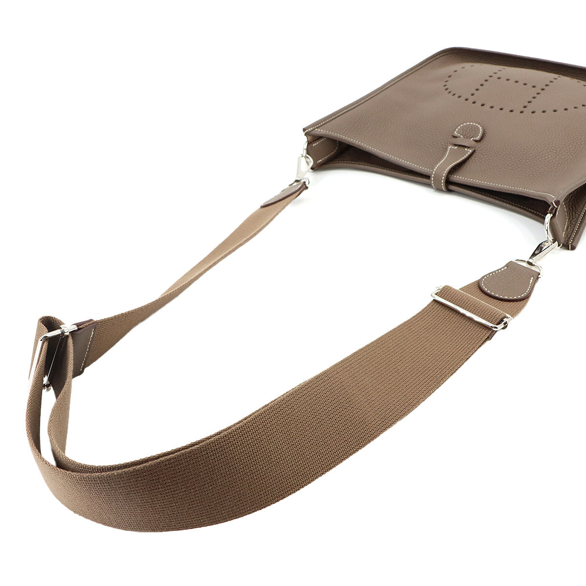 Everlyne 3 PM Shoulder Bag Taurillon Clemence Etoupe Purse