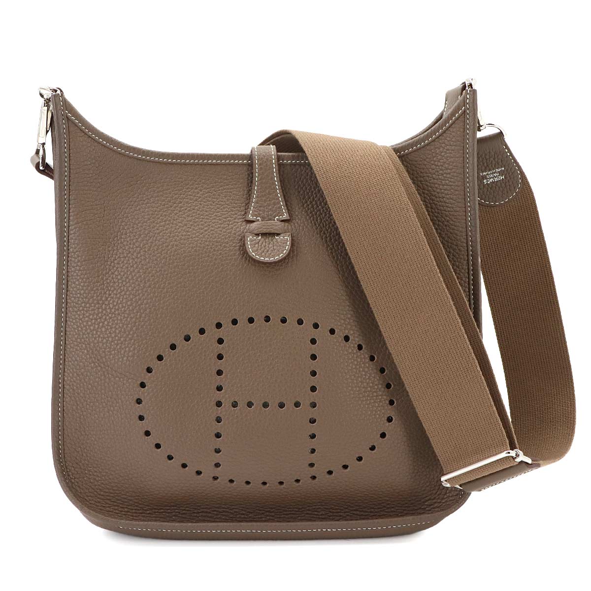 Everlyne 3 PM Shoulder Bag Taurillon Clemence Etoupe Purse