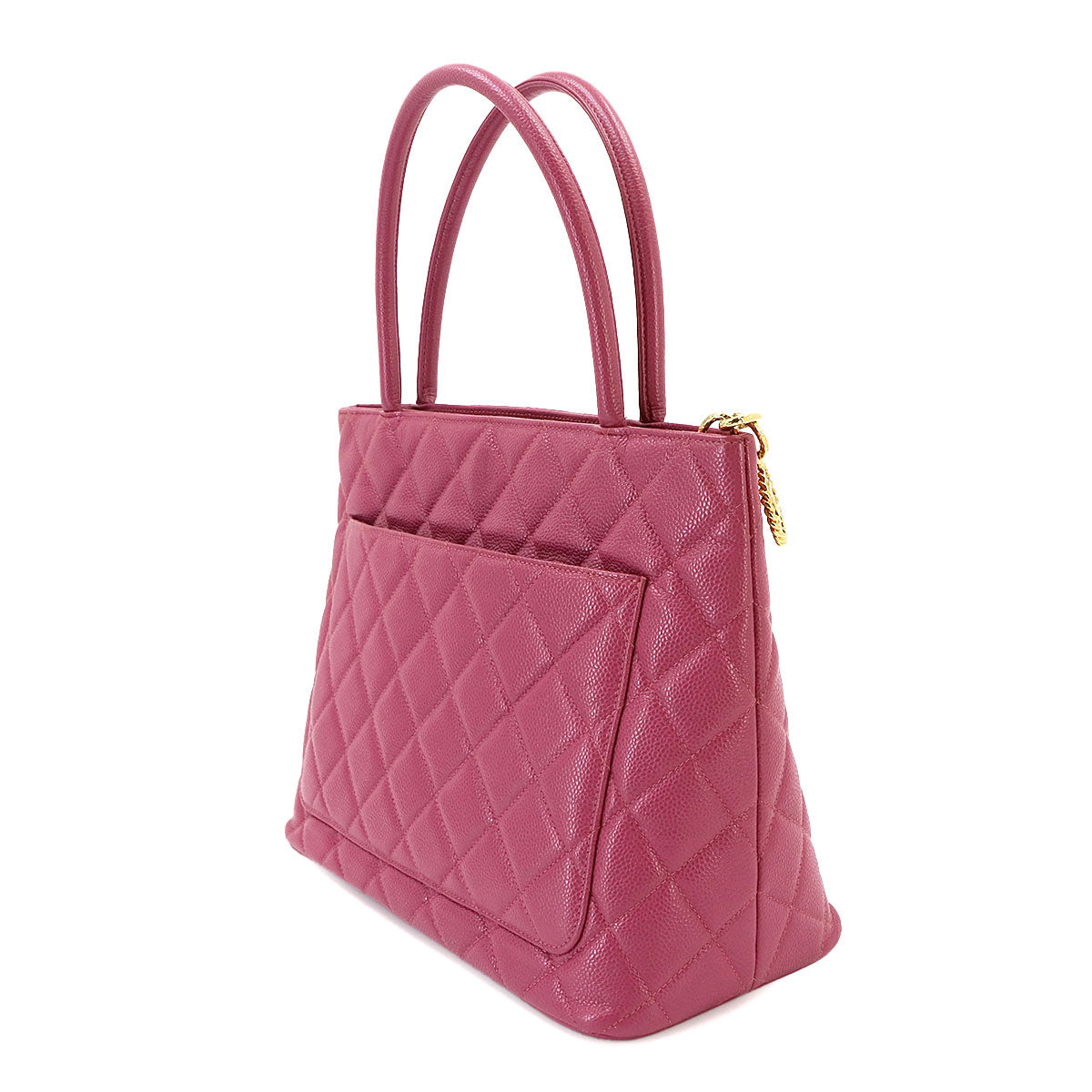 Medallion Tote Bag Leather Pink A01804 Coco Logos