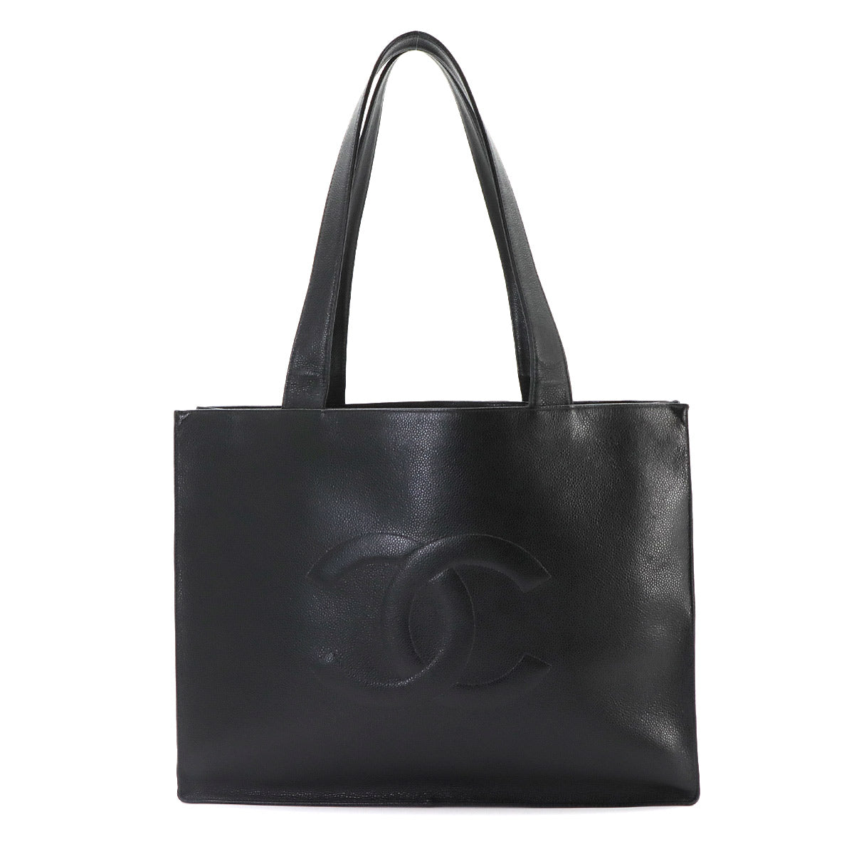 Tote Bag Leather Black Coco Logos Purse