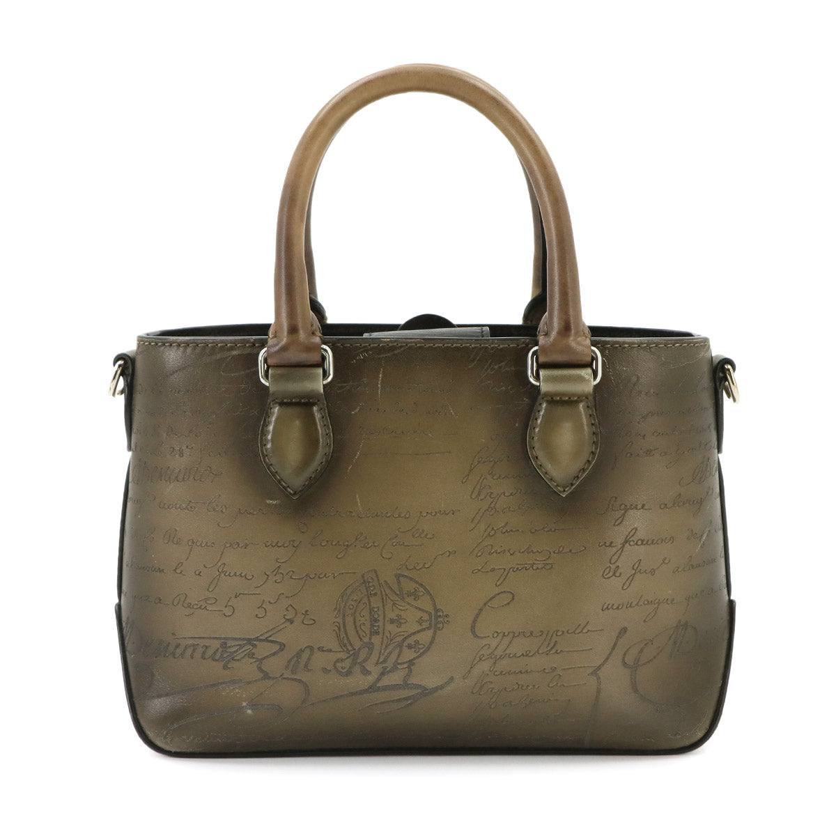 Calligraphy Toujours Gulliver Tote Shoulder Bag Leather Brown
