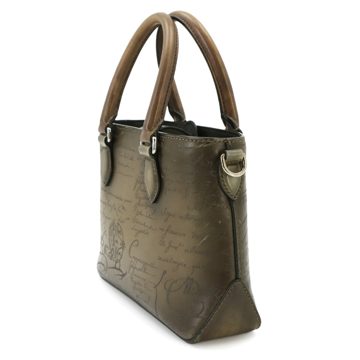 Calligraphy Toujours Gulliver Tote Shoulder Bag Leather Brown