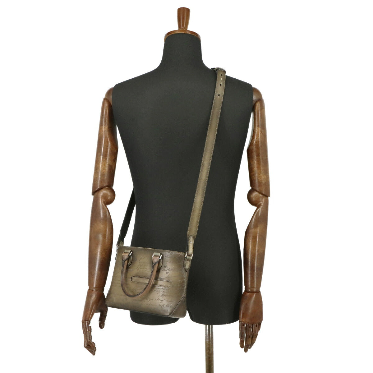 Calligraphy Toujours Gulliver Tote Shoulder Bag Leather Brown