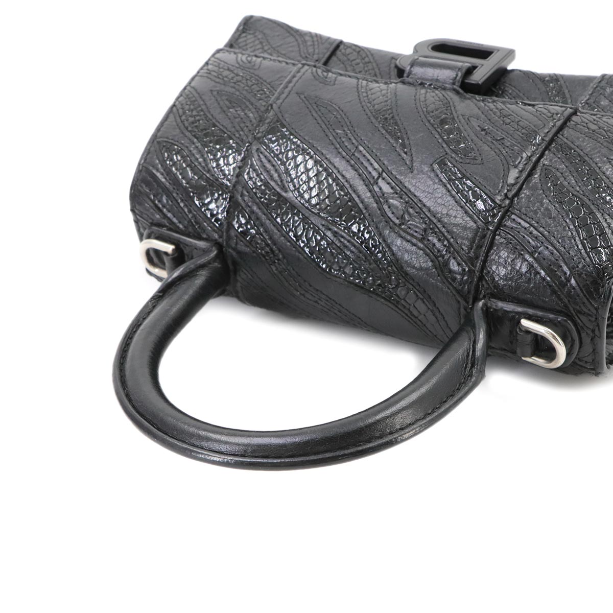 Hourglass XS Hand Shoulder Bag Leather Black