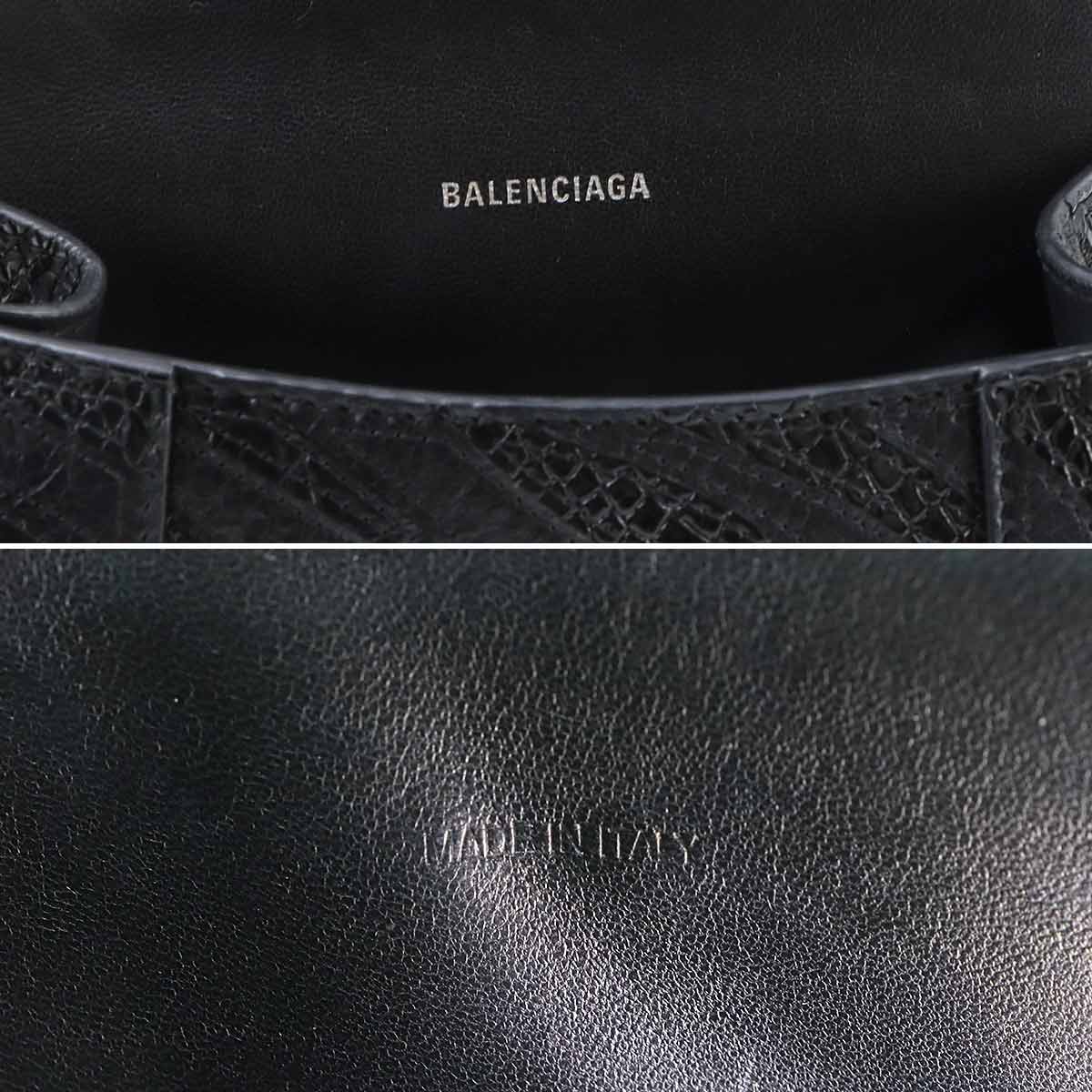 Hourglass XS Hand Shoulder Bag Leather Black