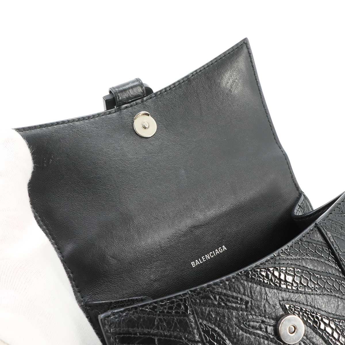 Hourglass XS Hand Shoulder Bag Leather Black