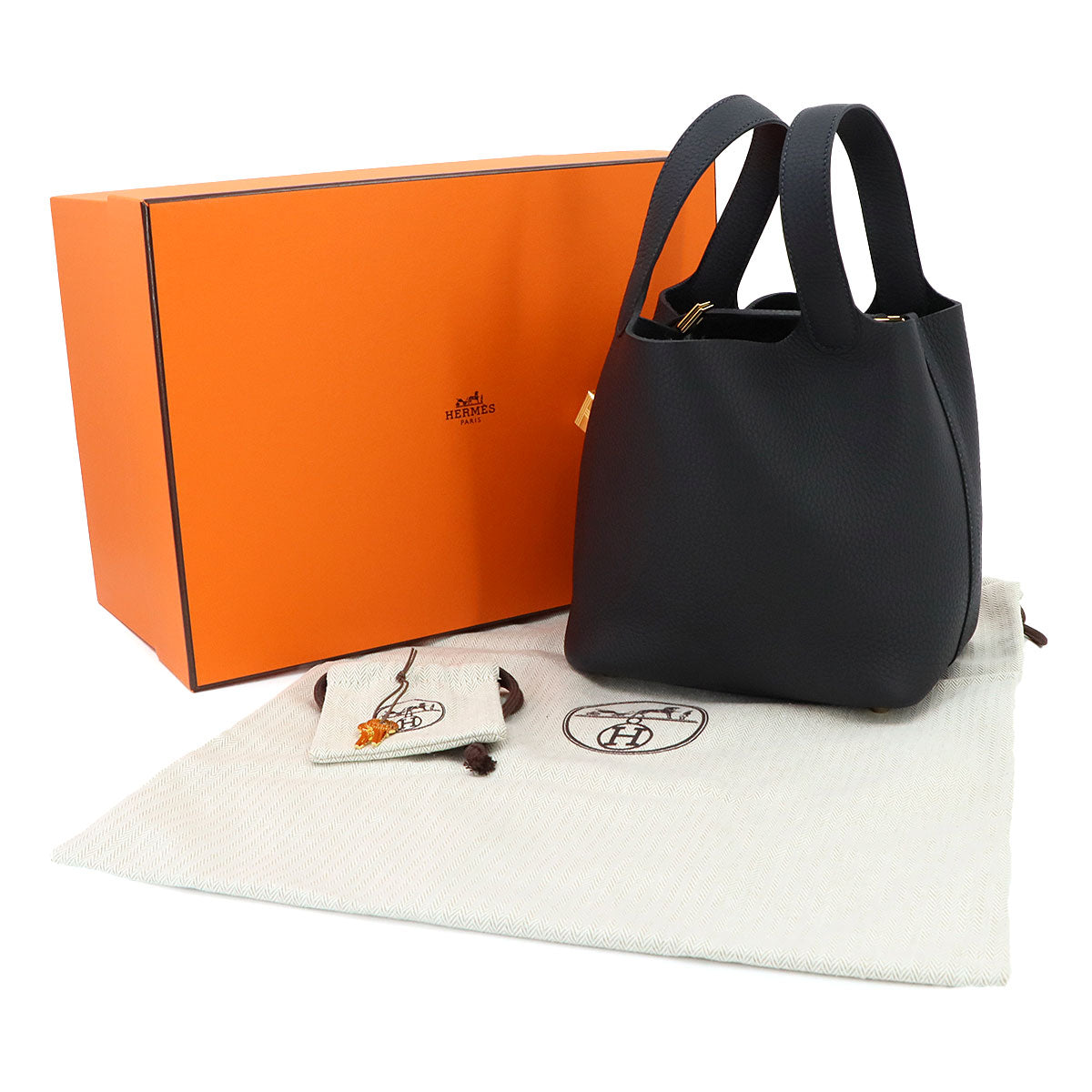 Picotin Lock PM Hand Bag Taurillon Clemence Caban Purse