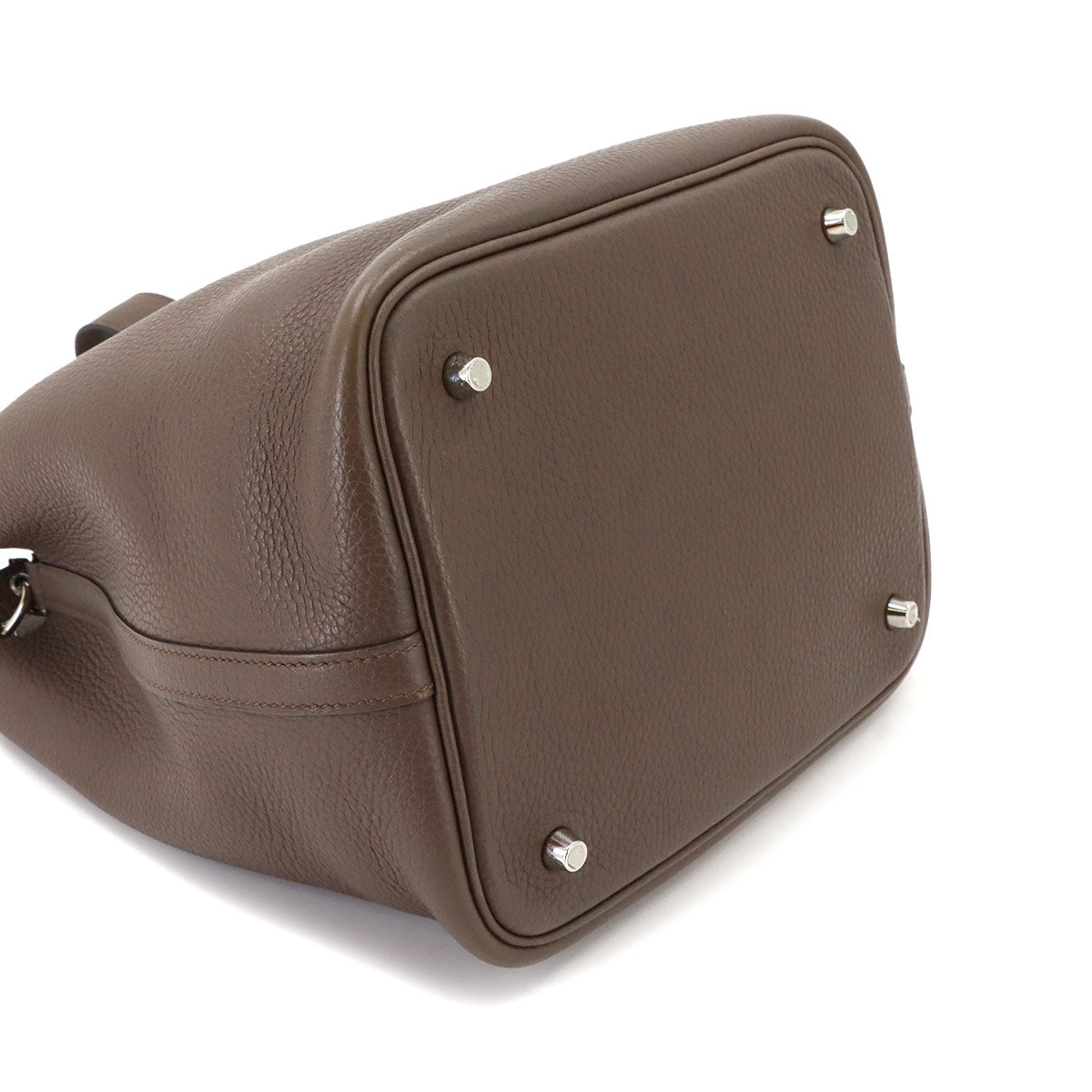 Picotin Lock MM Hand Bag Taurillon Clemence Taupe Purse