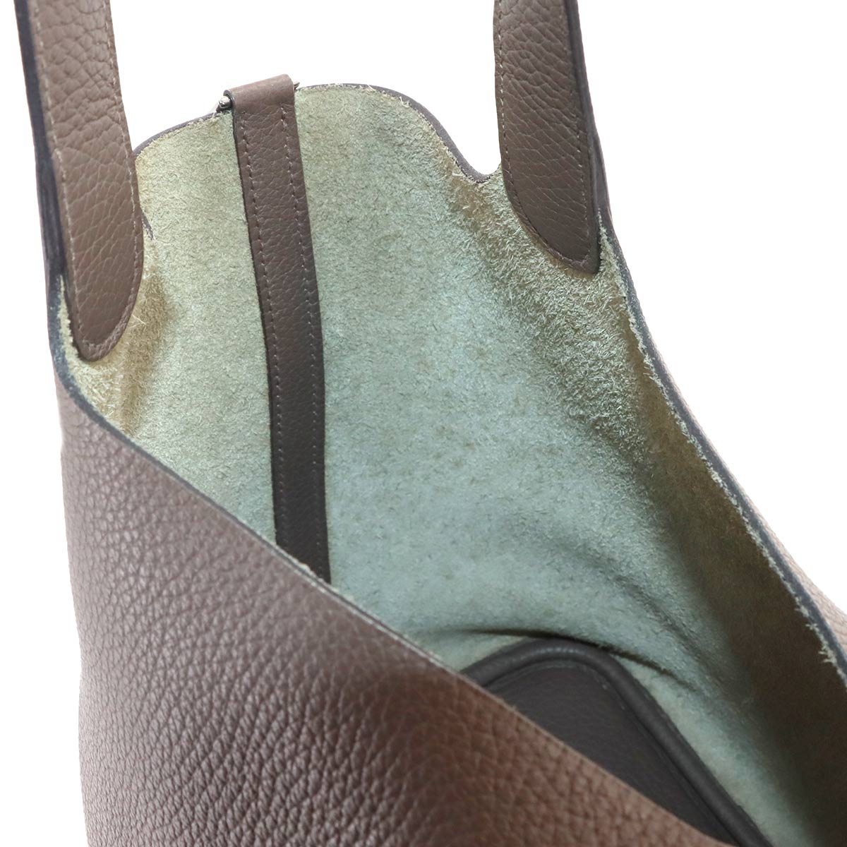 Picotin Lock MM Hand Bag Taurillon Clemence Taupe Purse