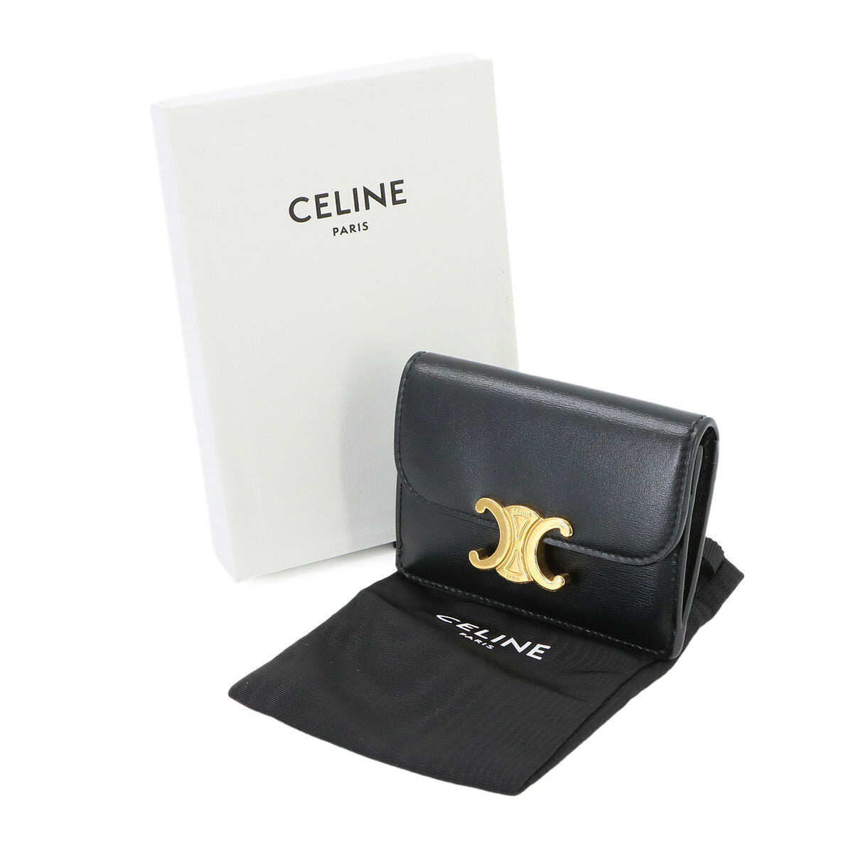 Triomphe Card case Leather Black 10I583DPV