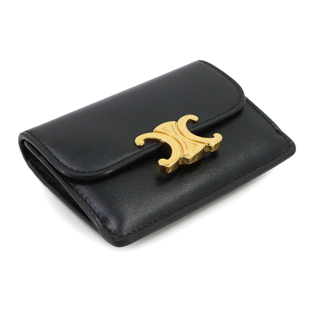 Triomphe Card case Leather Black 10I583DPV