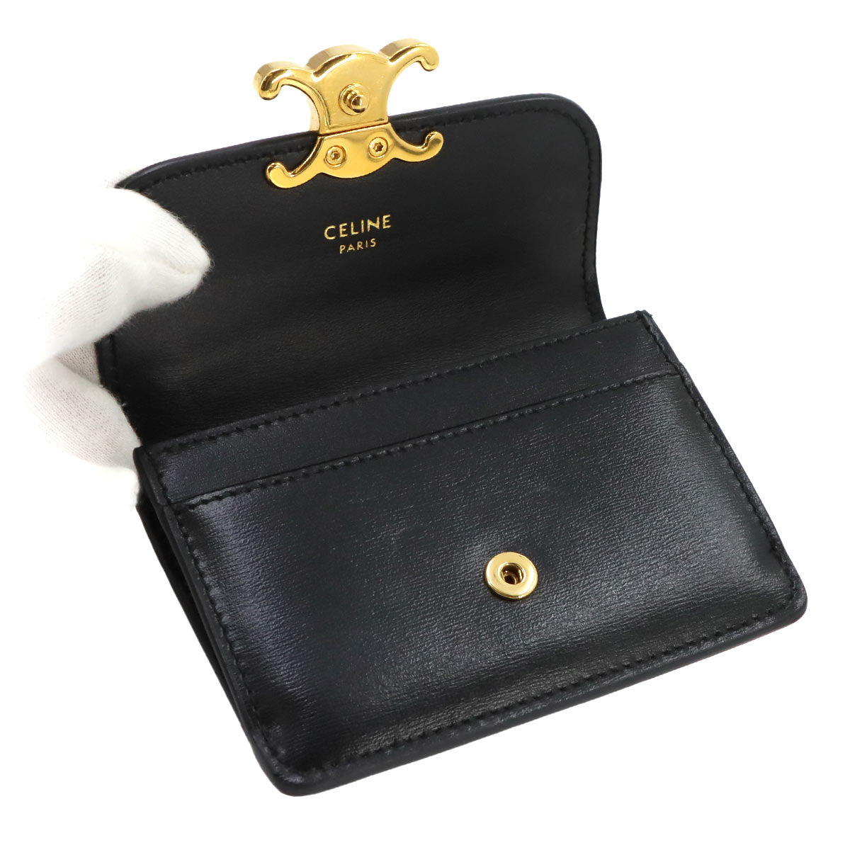 Triomphe Card case Leather Black 10I583DPV